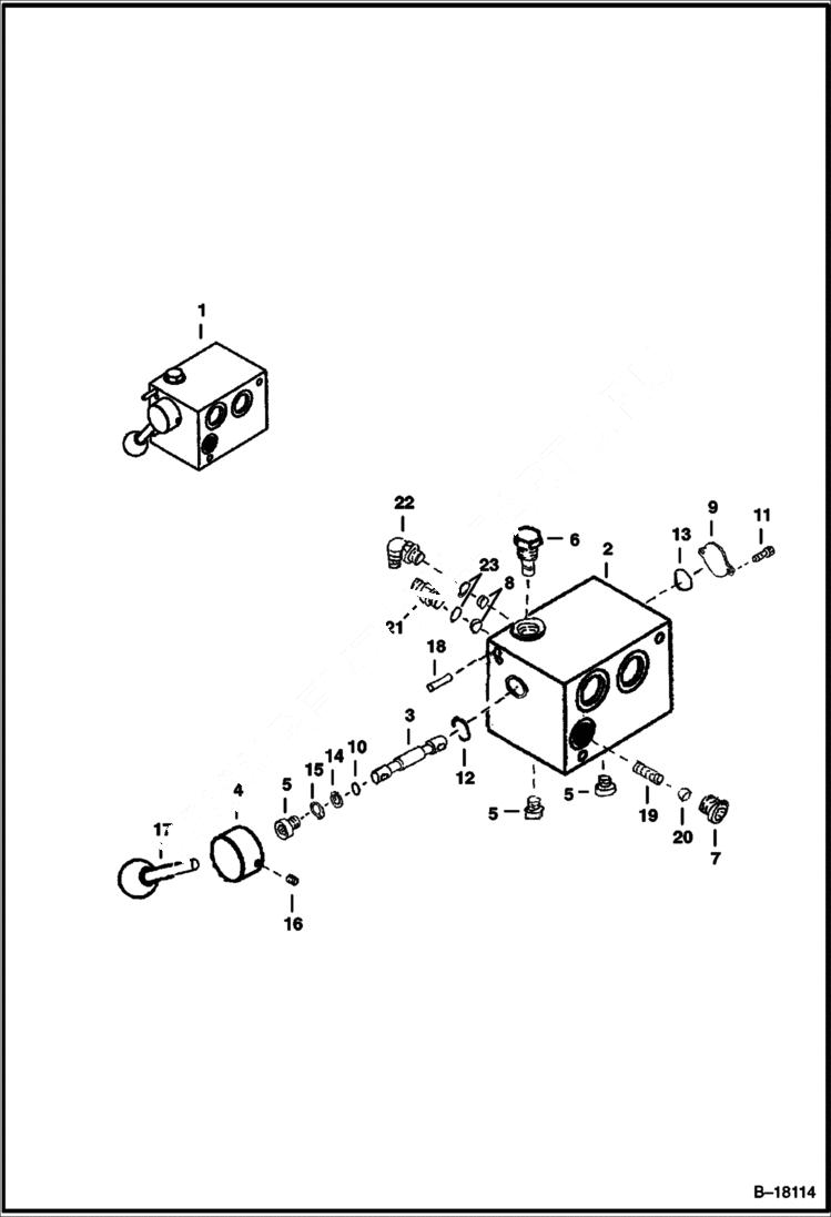 Схема запчастей Bobcat PLANERS - PLANER (Selector Valve) (Standard Flow Planer) (14 231200101 & Above) Loader