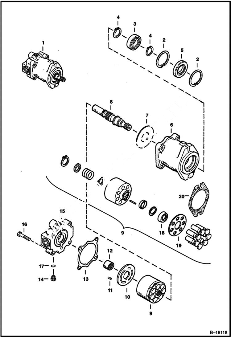 Схема запчастей Bobcat WHEEL SAWS - WHEEL SAW (Hydrostatic Motor) (WS12 561500101 & Above) (WS18 561600101 & Above) Loader