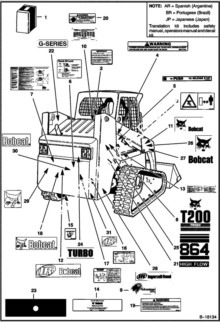 Схема запчастей Bobcat T-Series - DECALS ACCESSORIES & OPTIONS