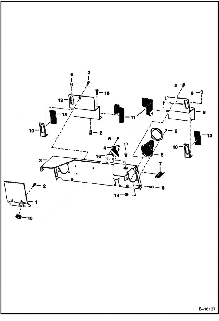 Схема запчастей Bobcat 600s - PANELS (S/N 12149 & Above) MAIN FRAME