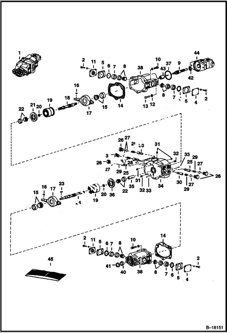 Схема запчастей Bobcat 600s - HYDROSTATIC PUMP HYDROSTATIC SYSTEM