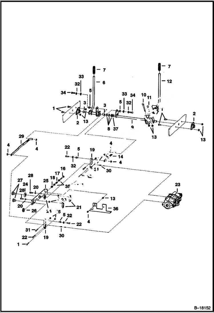 Схема запчастей Bobcat 600s - HAND CONTROLS (S/N 13001 Thru 20895) HYDROSTATIC SYSTEM