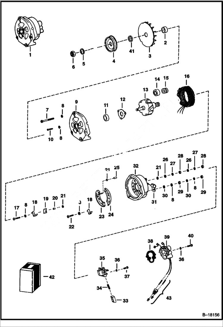 Схема запчастей Bobcat 600s - ALTERNATOR (Bobcat) ELECTRICAL SYSTEM
