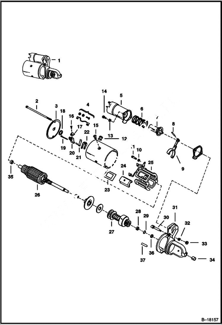 Схема запчастей Bobcat 700s - STARTER (Delco) ELECTRICAL SYSTEM