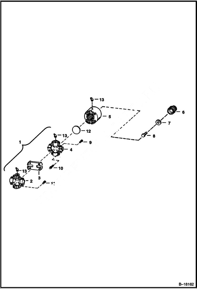 Схема запчастей Bobcat 700s - UNIVERSAL JOINT POWER UNIT