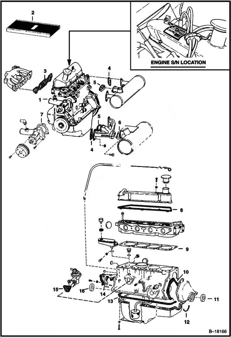 Схема запчастей Bobcat 700s - ENGINE (Ford) POWER UNIT