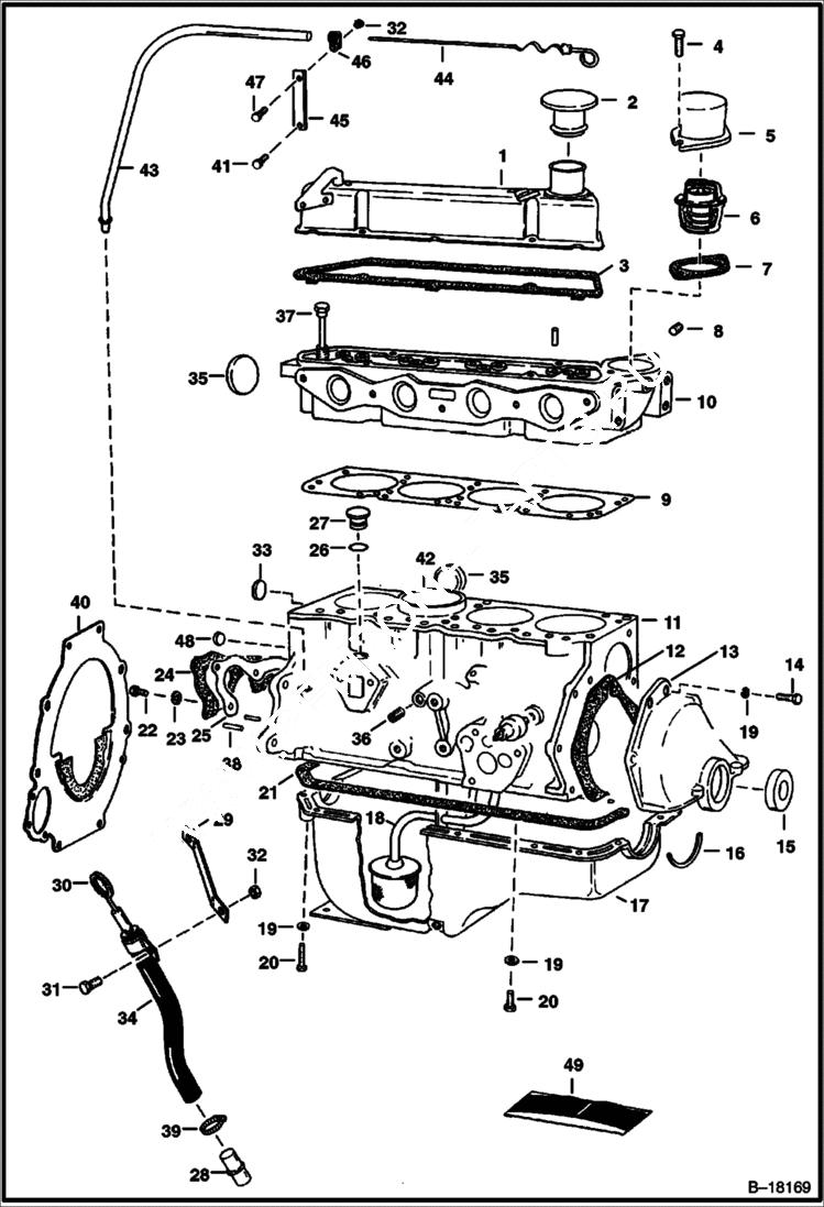 Схема запчастей Bobcat 700s - CYLINDER BLOCK POWER UNIT