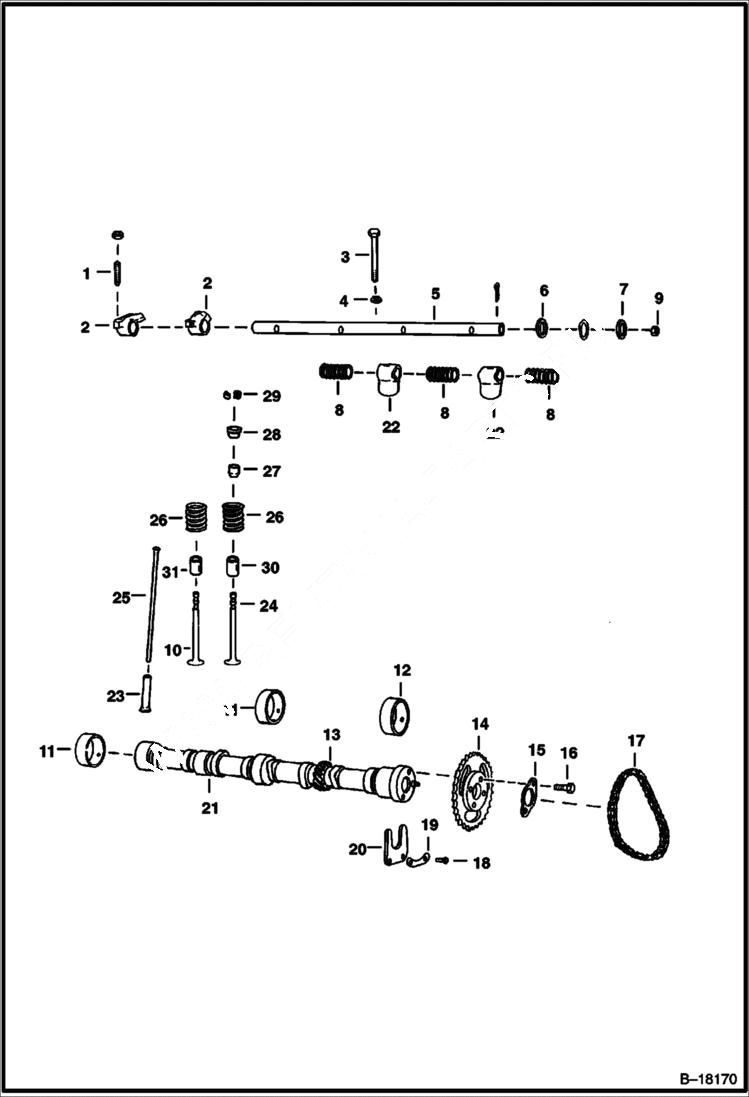 Схема запчастей Bobcat 700s - VALVE TRAIN POWER UNIT