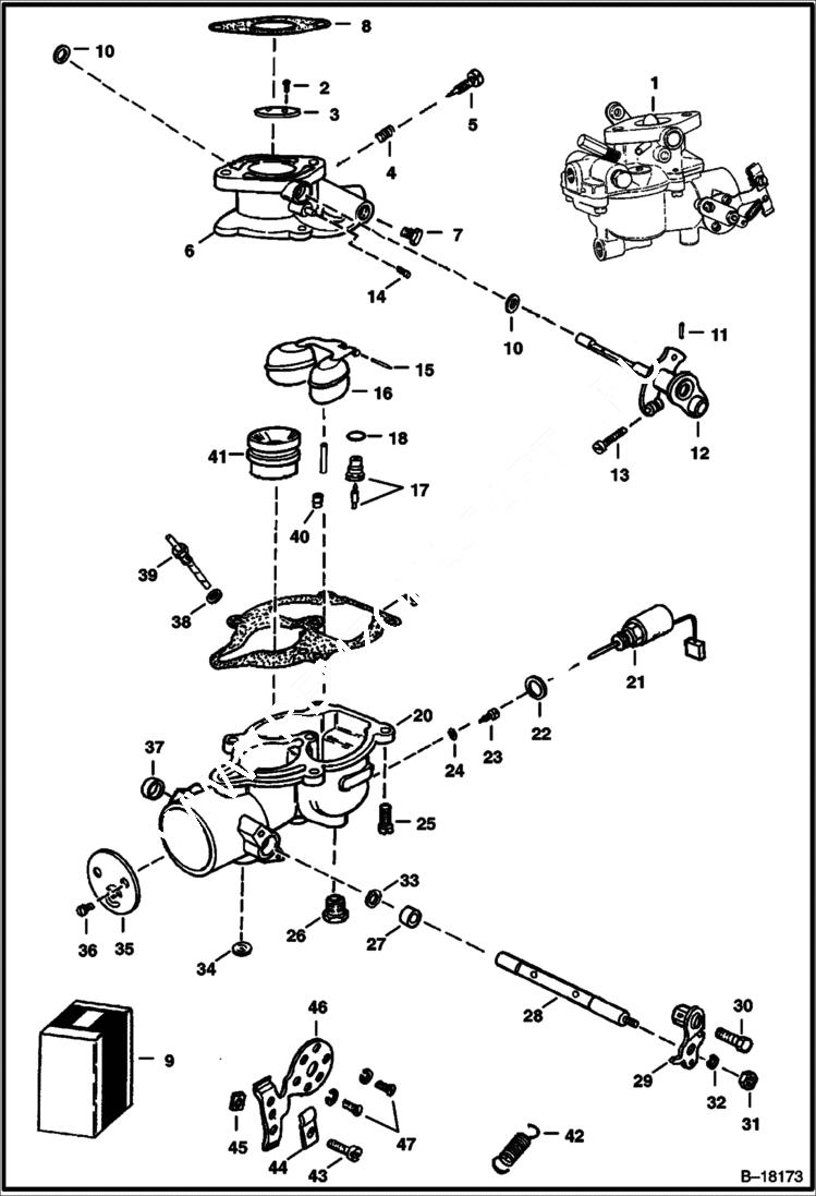 Схема запчастей Bobcat 700s - CARBURETOR POWER UNIT