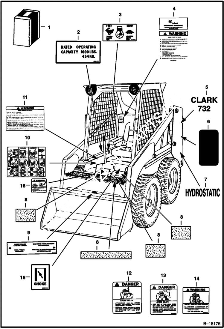 Схема запчастей Bobcat 700s - DECALS ACCESSORIES & OPTIONS