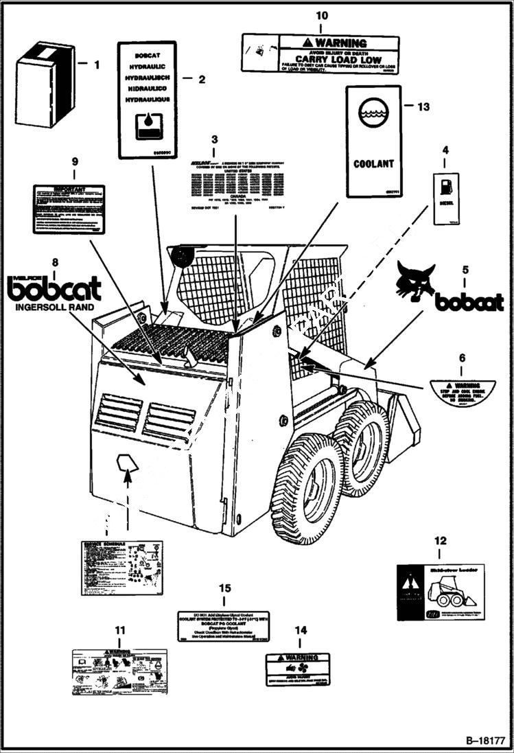 Схема запчастей Bobcat 700s - DECALS ACCESSORIES & OPTIONS