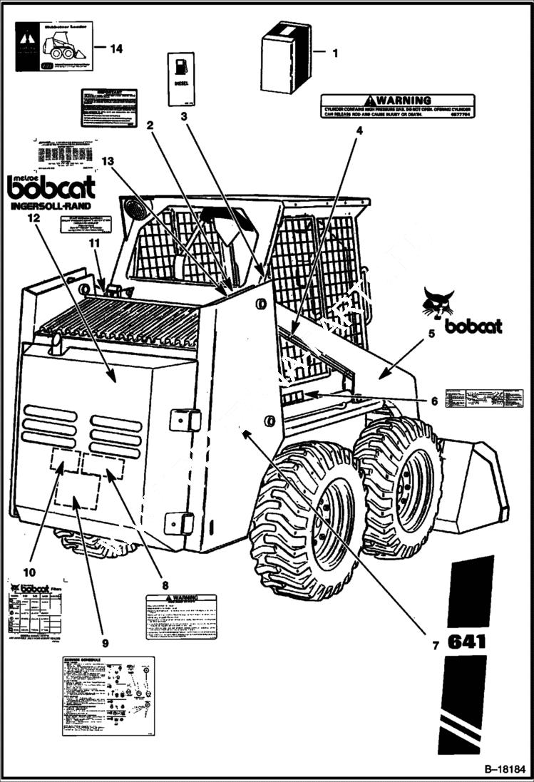 Схема запчастей Bobcat 600s - DECALS ACCESSORIES & OPTIONS