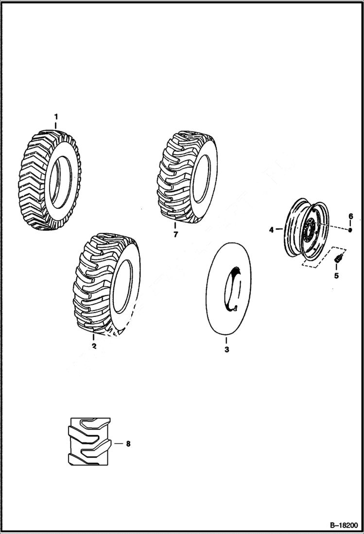 Схема запчастей Bobcat 600s - TIRES & RIMS ACCESSORIES & OPTIONS