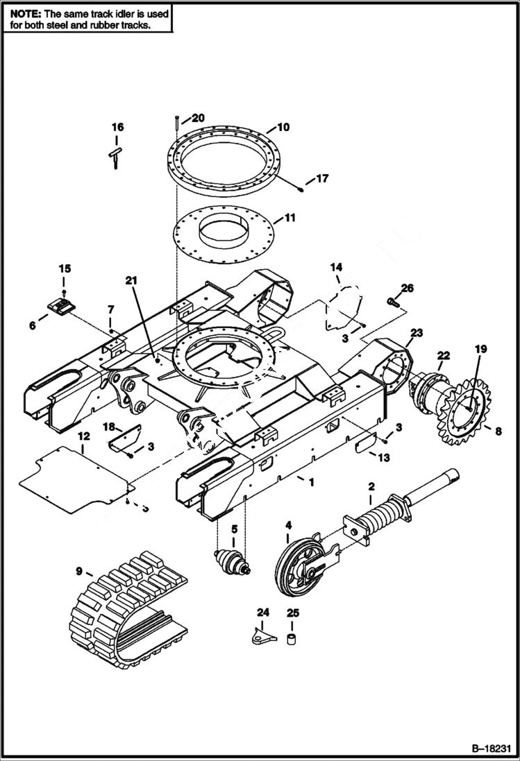 Схема запчастей Bobcat 341 - UNDERCARRIAGE UNDERCARRIAGE