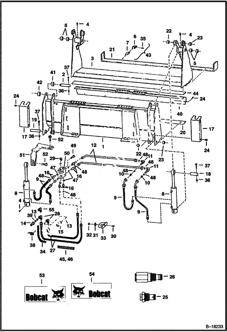 Схема запчастей Bobcat COMBINATION BUCKET - COMBINATION BUCKET 60, 66 & 74 (1524, 1676 & 1880mm) With Port Block Loader