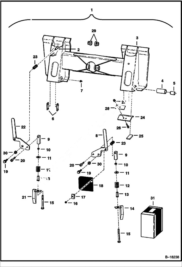 Схема запчастей Bobcat 800s - BOB-TACH MAIN FRAME