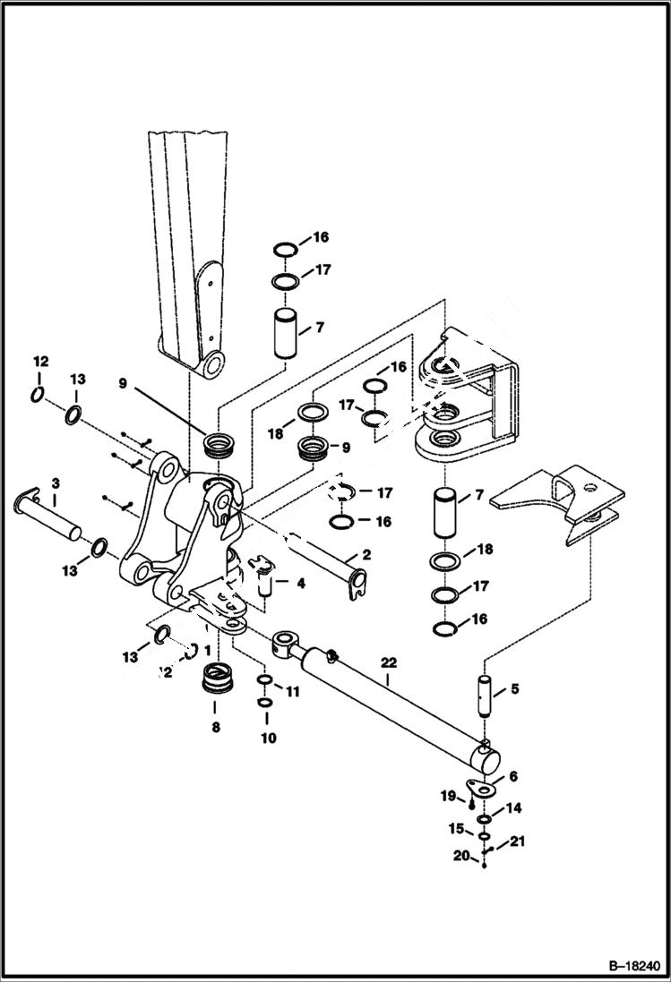 Схема запчастей Bobcat 337 - SWING BRACKET WORK EQUIPMENT