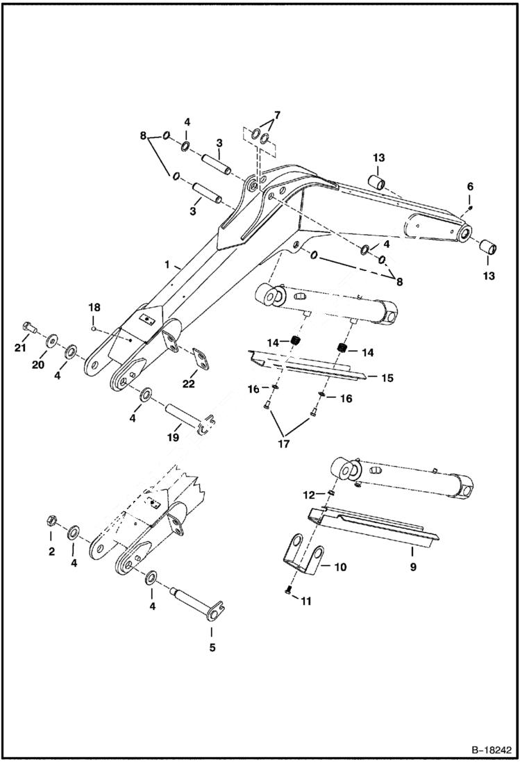 Схема запчастей Bobcat 341 - BOOM WORK EQUIPMENT