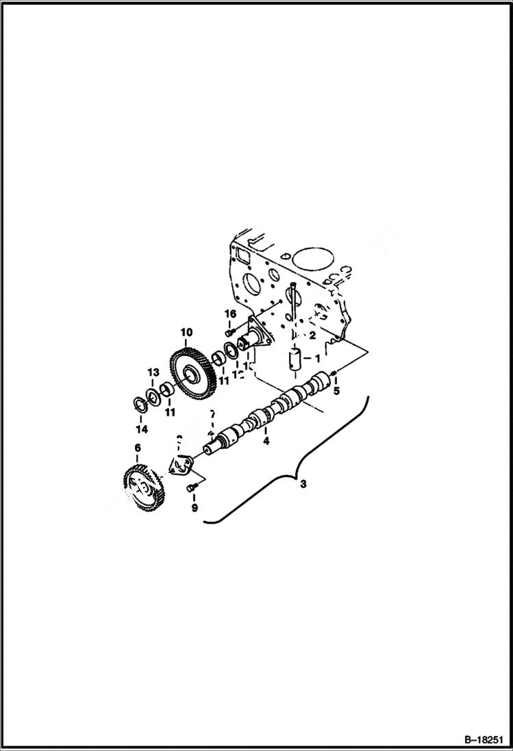 Схема запчастей Bobcat 225 - CAMSHAFT POWER UNIT