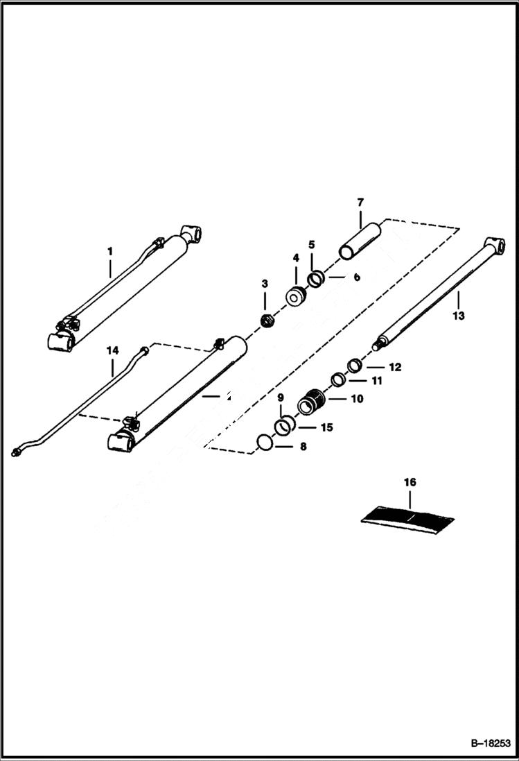 Схема запчастей Bobcat 800s - LIFT CYLINDER HYDRAULIC SYSTEM