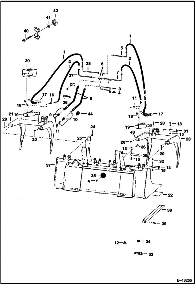Схема запчастей Bobcat GRAPPLES - INDUSTRIAL GRAPPLE - 825 Only Loader