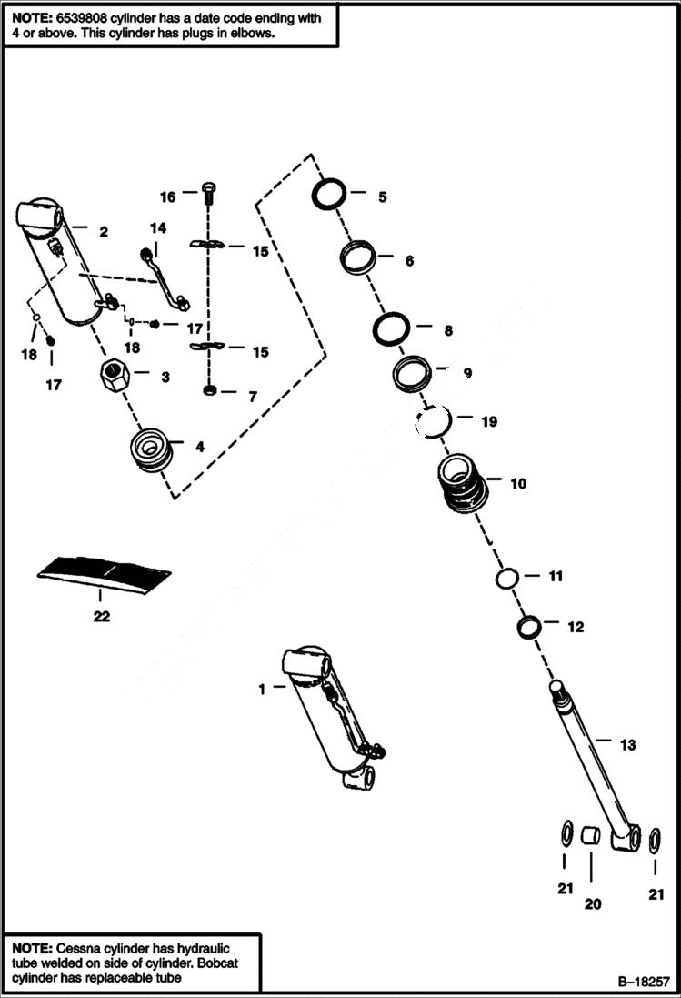 Схема запчастей Bobcat 800s - TILT CYLINDER (Bobcat) HYDRAULIC SYSTEM