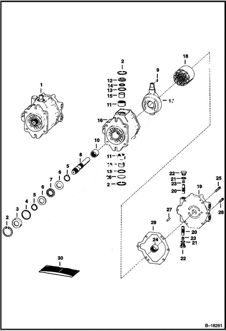 Схема запчастей Bobcat 800s - HYDROSTATIC PUMP (Front) HYDROSTATIC SYSTEM