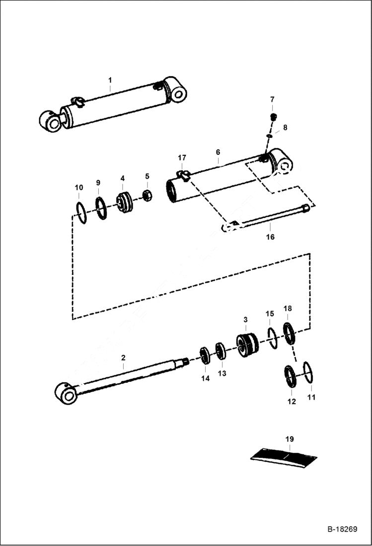 Схема запчастей Bobcat BACKHOE - BOB-TACH MOUNTED BACKHOE (Swing Cylinder) (78 (7752) BOBTACH BACKHOE