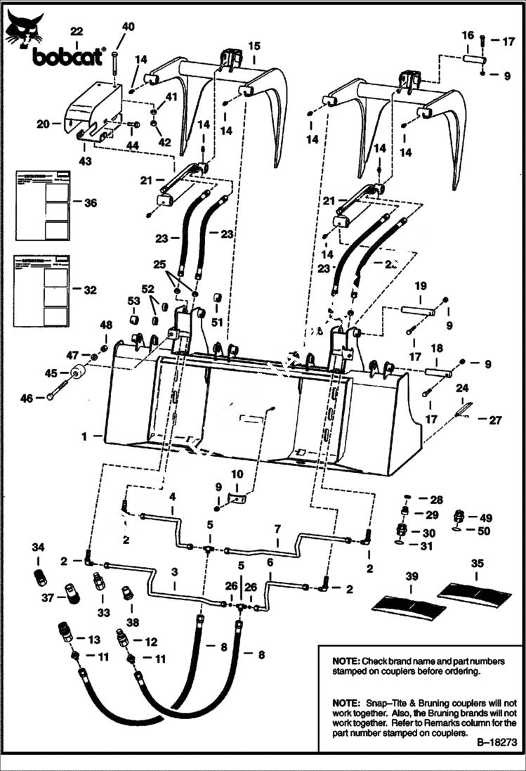 Схема запчастей Bobcat GRAPPLES - INDUSTRIAL GRAPPLE - 943 & 953 78 (1981mm) Loader