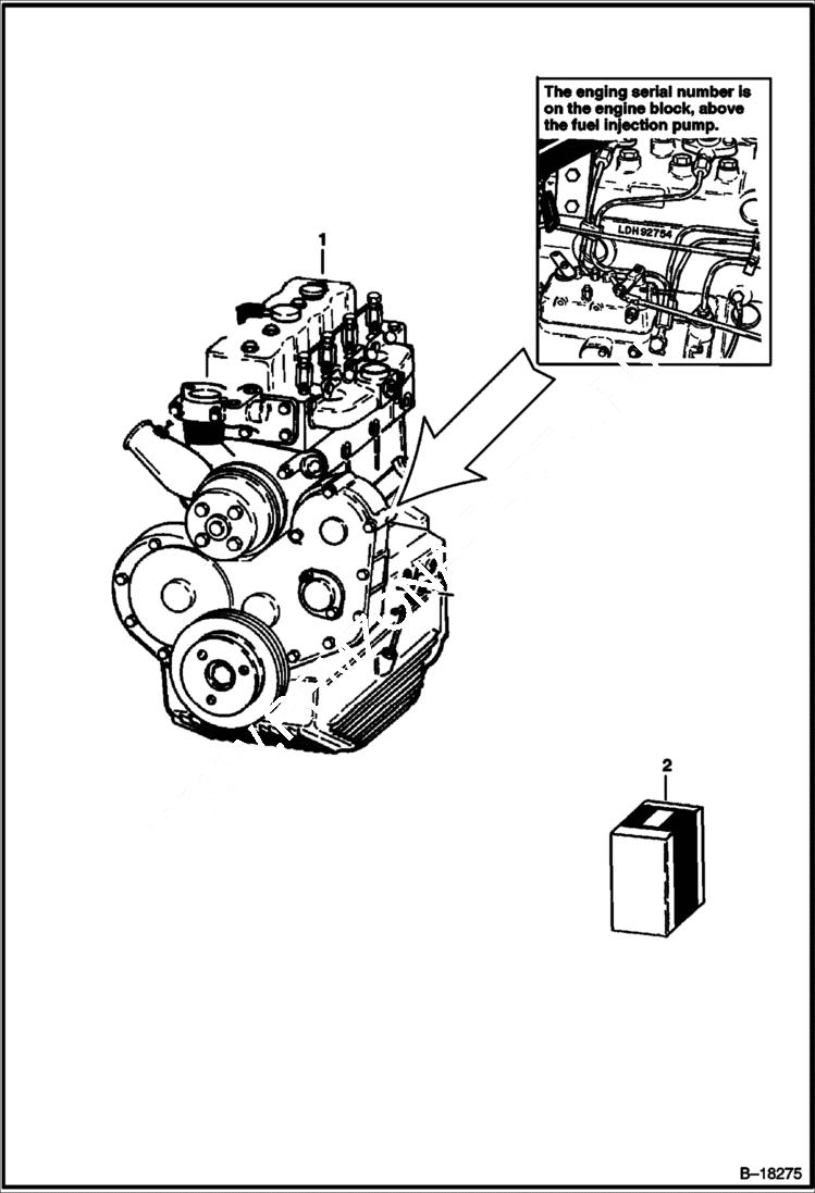 Схема запчастей Bobcat 800s - ENGINE (Perkins 4.154) POWER UNIT