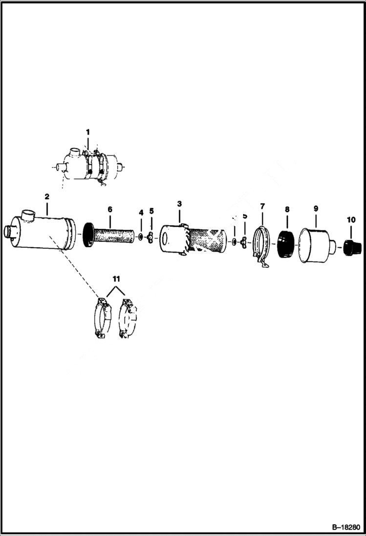 Схема запчастей Bobcat 800s - AIR CLEANER POWER UNIT