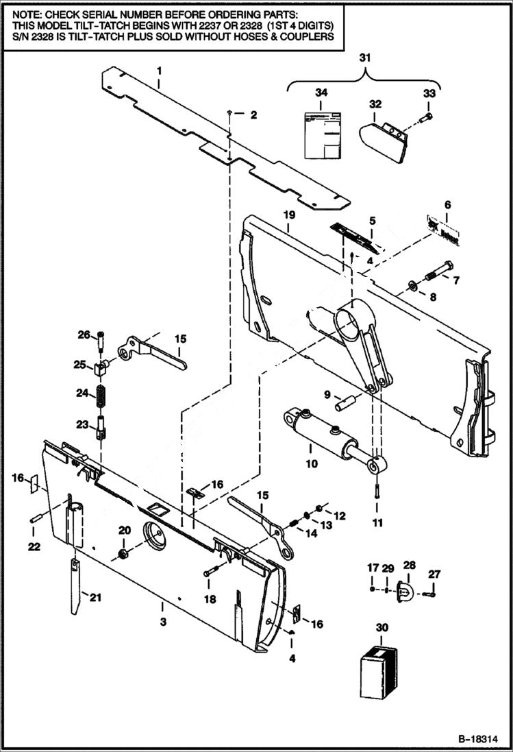 Схема запчастей Bobcat TILT-TATCH - TILT-TATCH (2237) (2328) Loader