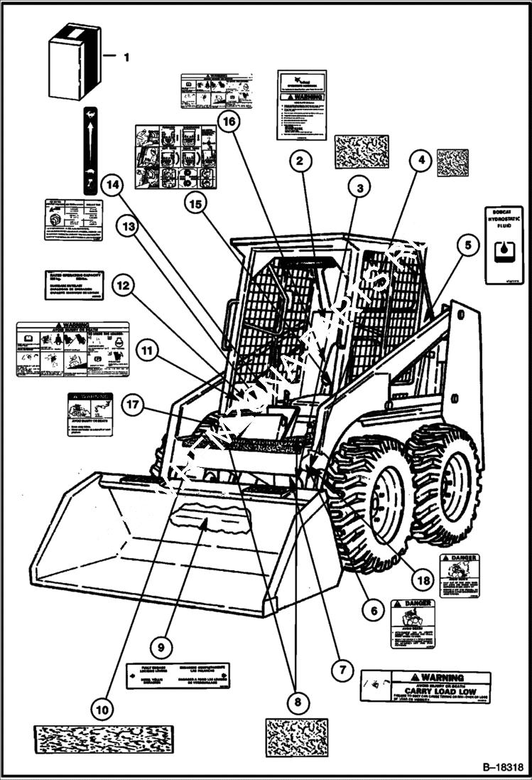 Схема запчастей Bobcat 800s - DECALS ACCESSORIES & OPTIONS