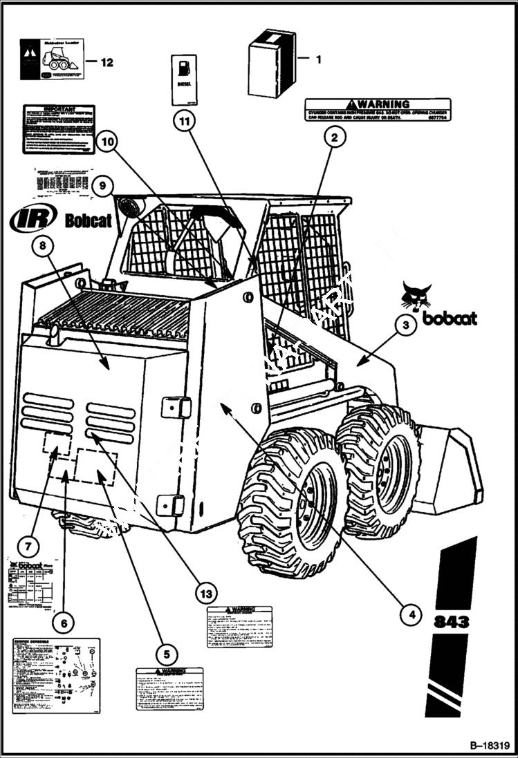 Схема запчастей Bobcat 800s - DECALS ACCESSORIES & OPTIONS