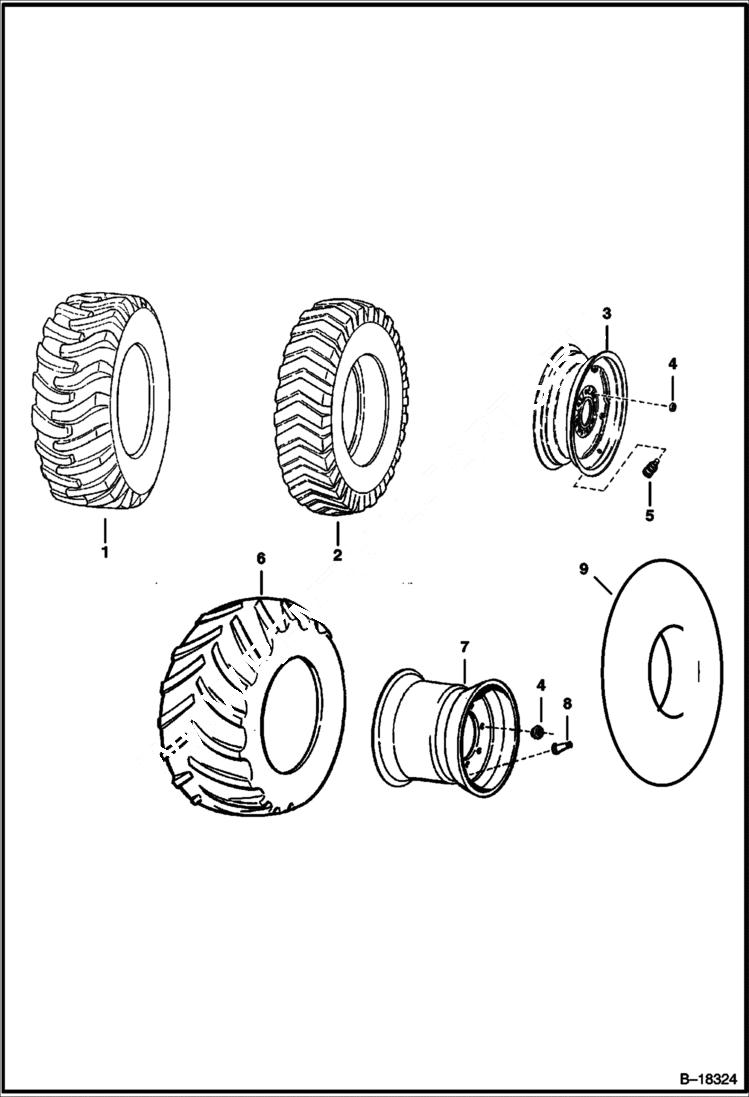 Схема запчастей Bobcat 800s - TIRES & RIMS ACCESSORIES & OPTIONS