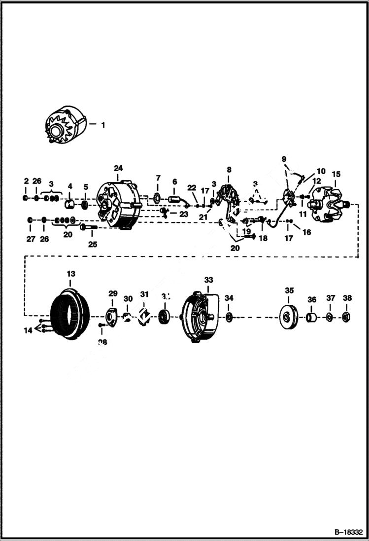 Схема запчастей Bobcat 900s - ALTERNATOR ELECTRICAL SYSTEM