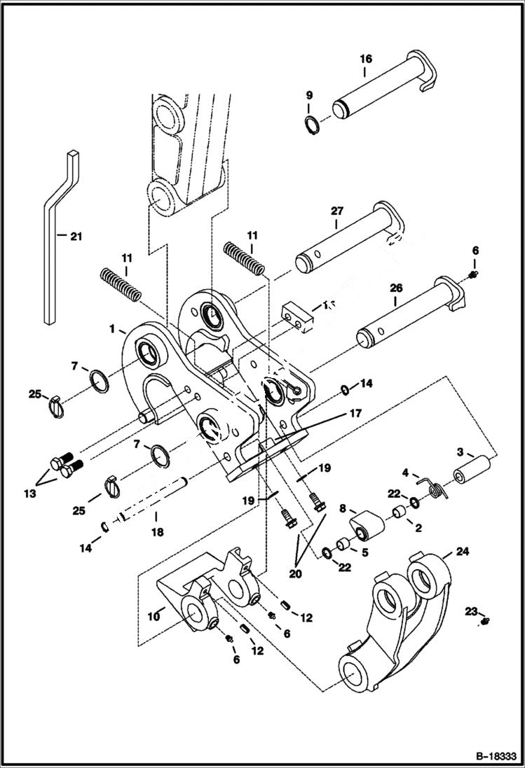 Схема запчастей Bobcat 337 - X-CHANGE MOUNTING (S/N 515411001 - 515411489) ACCESSORIES & OPTIONS