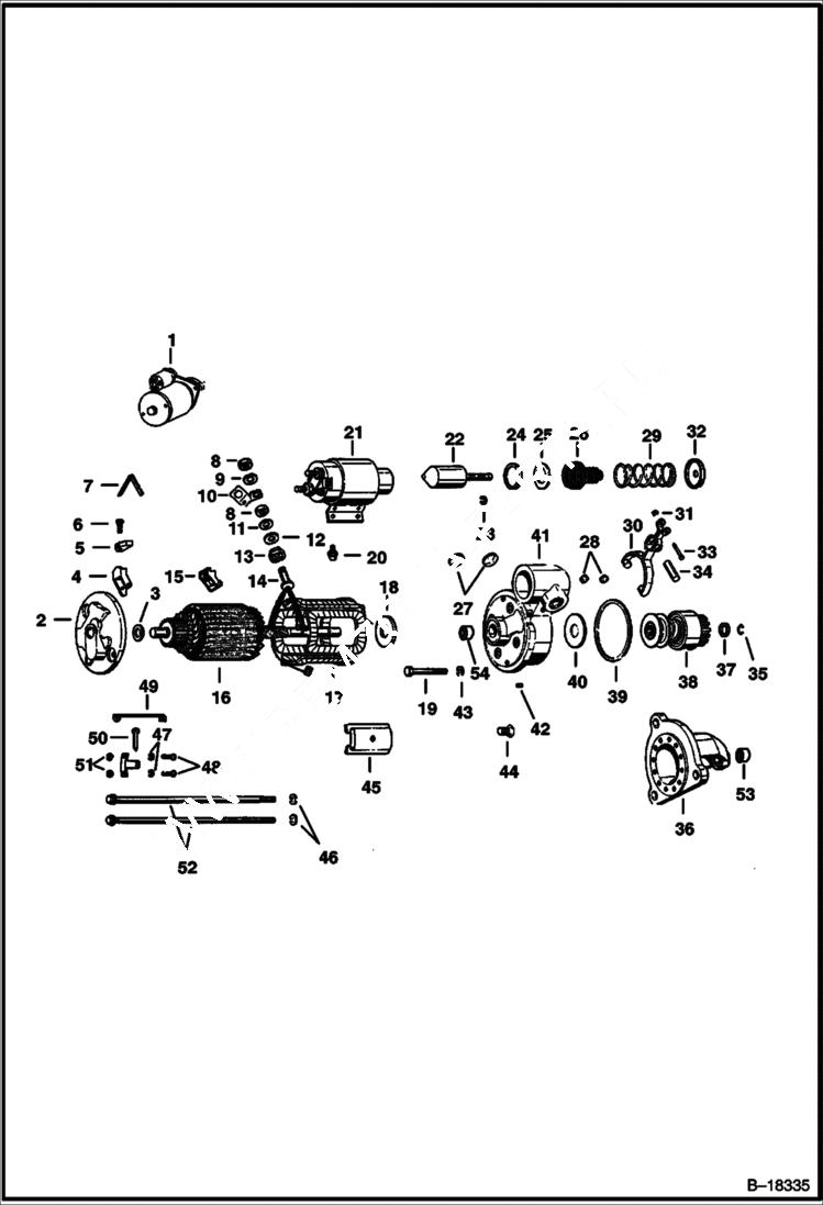 Схема запчастей Bobcat 900s - STARTER (S/N 11001 Thru 12872) ELECTRICAL SYSTEM