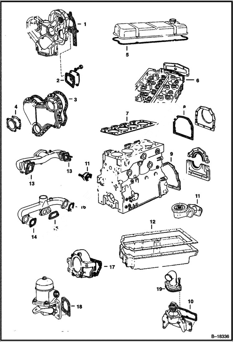 Схема запчастей Bobcat 900s - GASKETS POWER UNIT