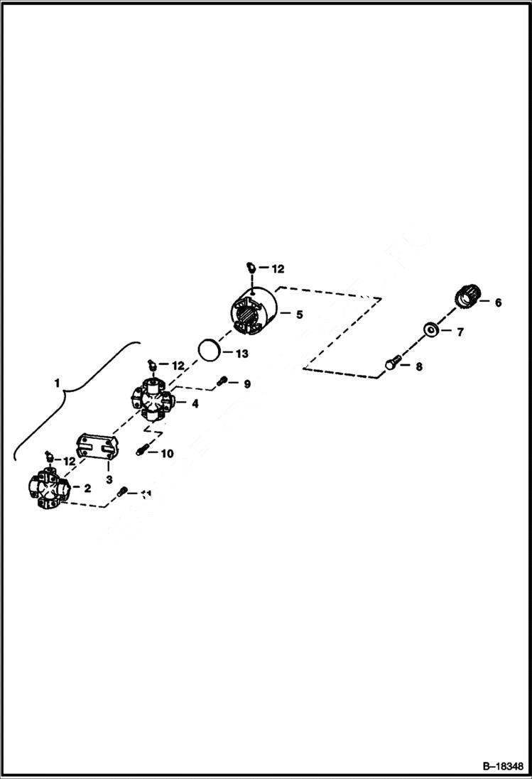 Схема запчастей Bobcat 700s - UNIVERSAL JOINT POWER UNIT