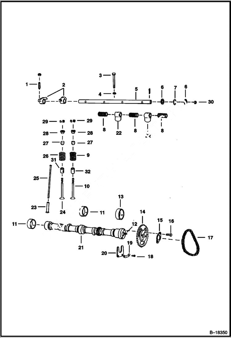 Схема запчастей Bobcat 700s - VALVE TRAIN (Ford Engine) POWER UNIT