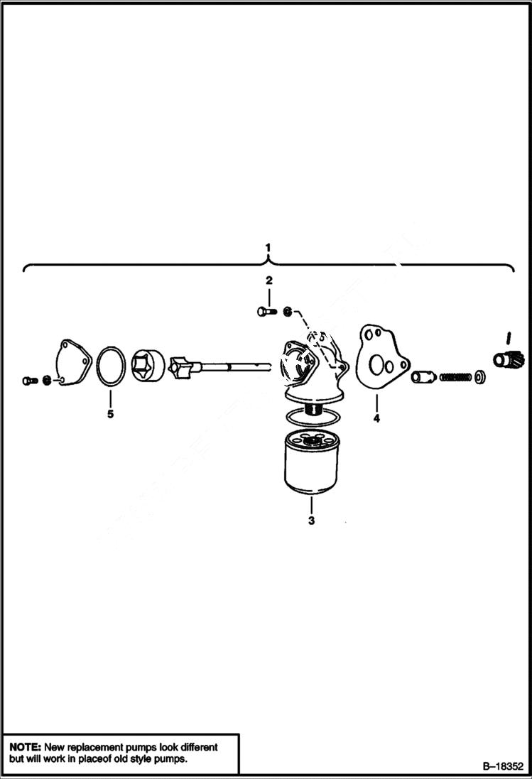 Схема запчастей Bobcat 700s - OIL PUMP (Ford Engine) POWER UNIT