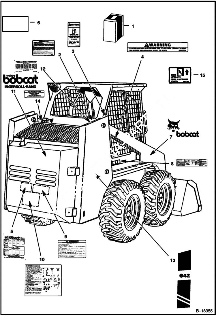 Схема запчастей Bobcat 600s - DECALS ACCESSORIES & OPTIONS