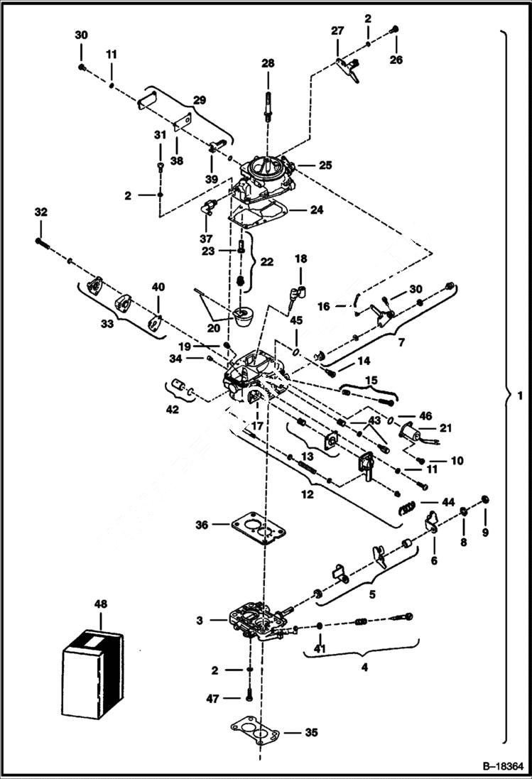 Схема запчастей Bobcat 700s - CARBURETOR POWER UNIT