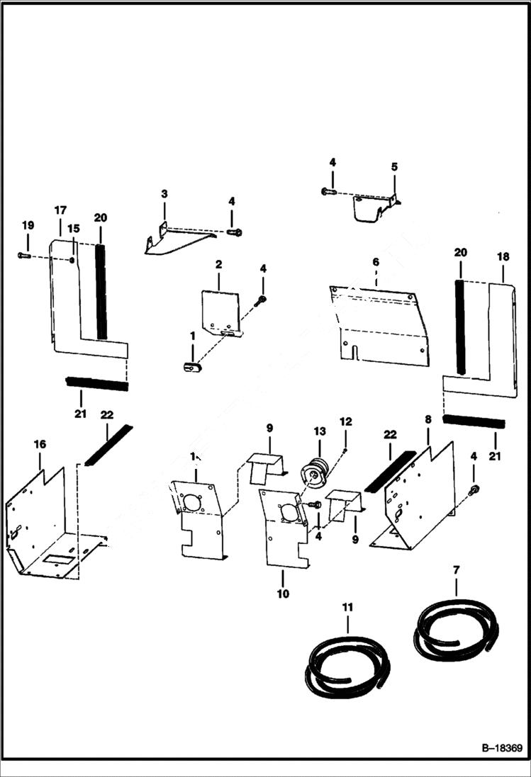 Схема запчастей Bobcat 800s - PANELS (S/N 19999 & Below) MAIN FRAME