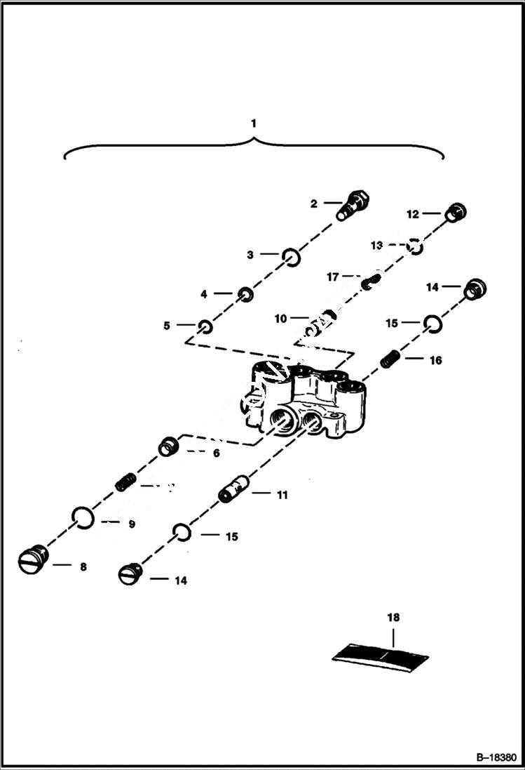 Схема запчастей Bobcat 800s - BUCKET POSITIONING VALVE (S/N 26662 & Below) HYDRAULIC SYSTEM