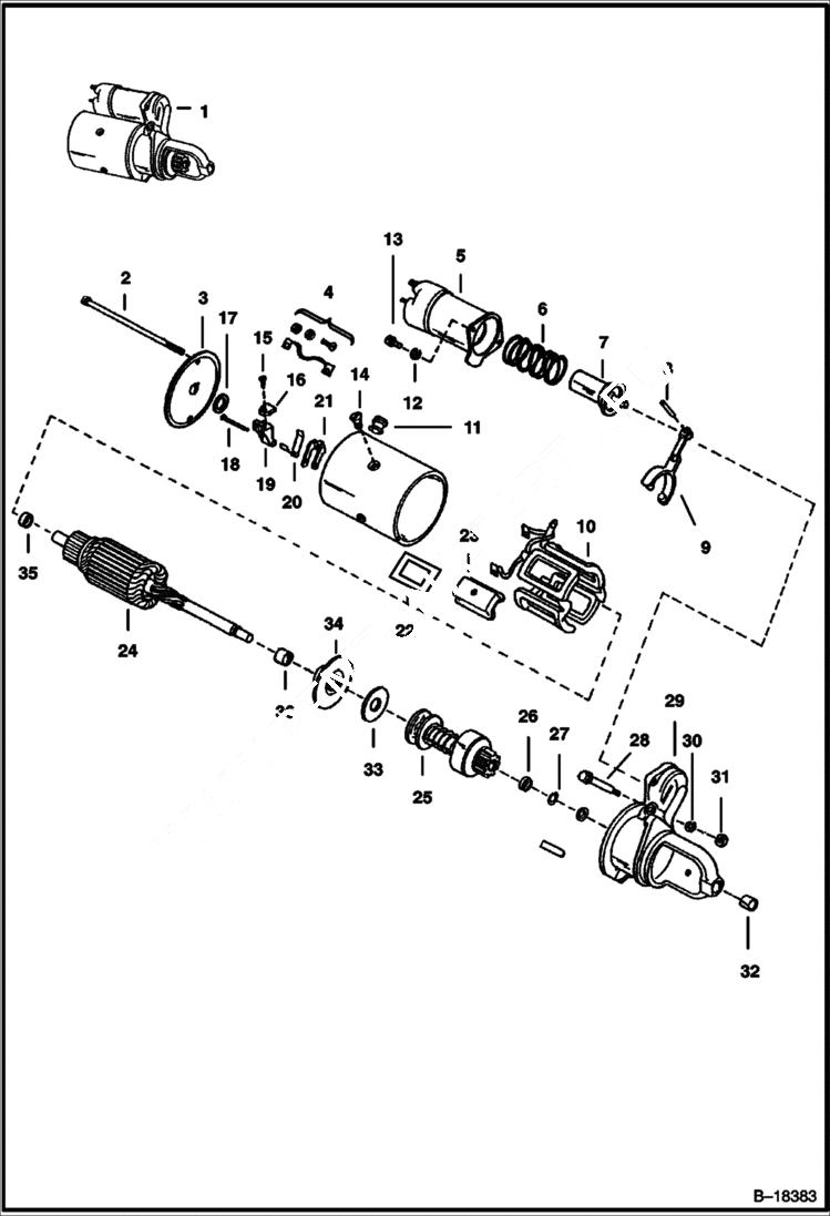 Схема запчастей Bobcat 800s - STARTER (Delco 1109539) ELECTRICAL SYSTEM