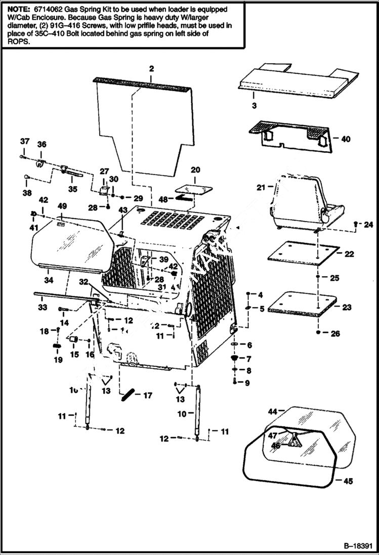 Схема запчастей Bobcat 800s - OPERATOR CAB (Deluxe) ACCESSORIES & OPTIONS