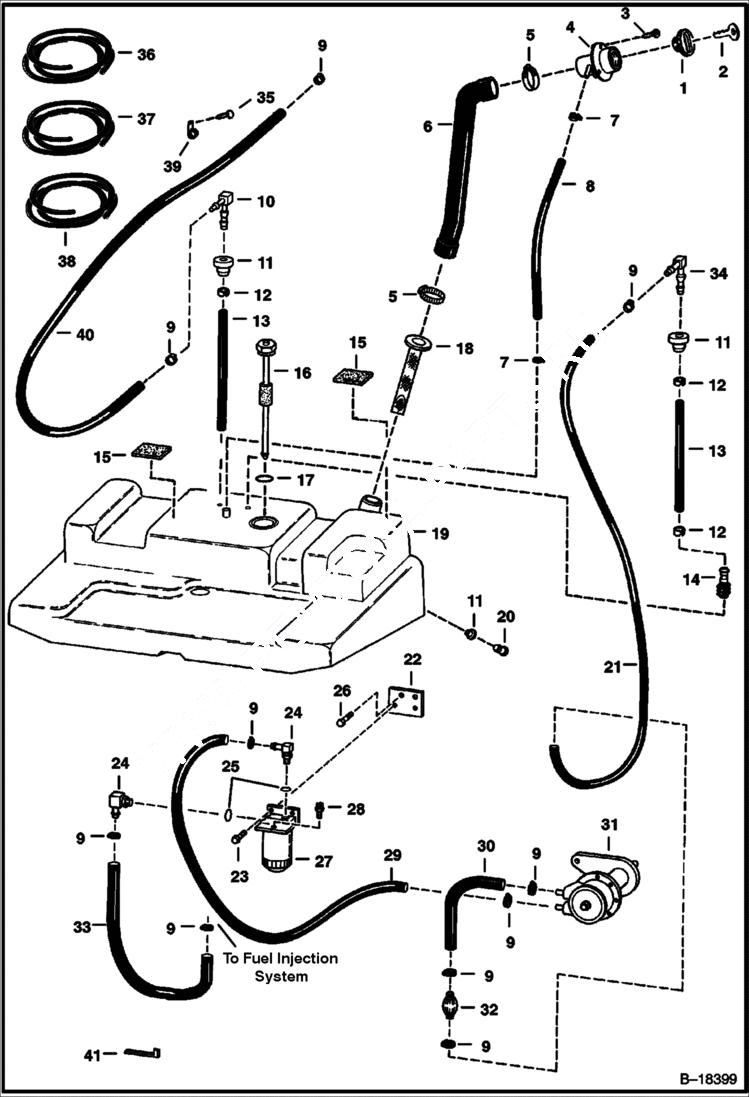 Схема запчастей Bobcat 800s - FUEL SYSTEM MAIN FRAME