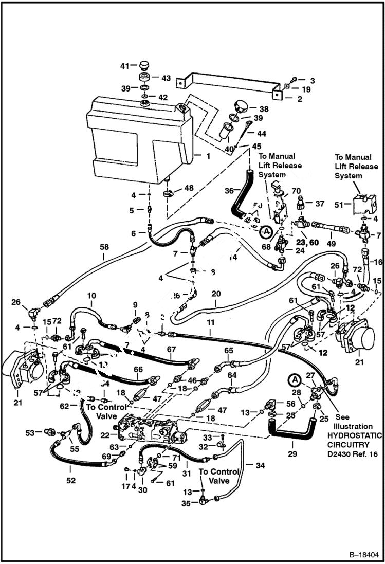 Схема запчастей Bobcat 800s - HYDROSTATIC CIRCUITRY HYDROSTATIC SYSTEM